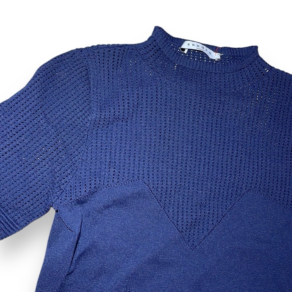 Sandro Blue Short Sleeve Top